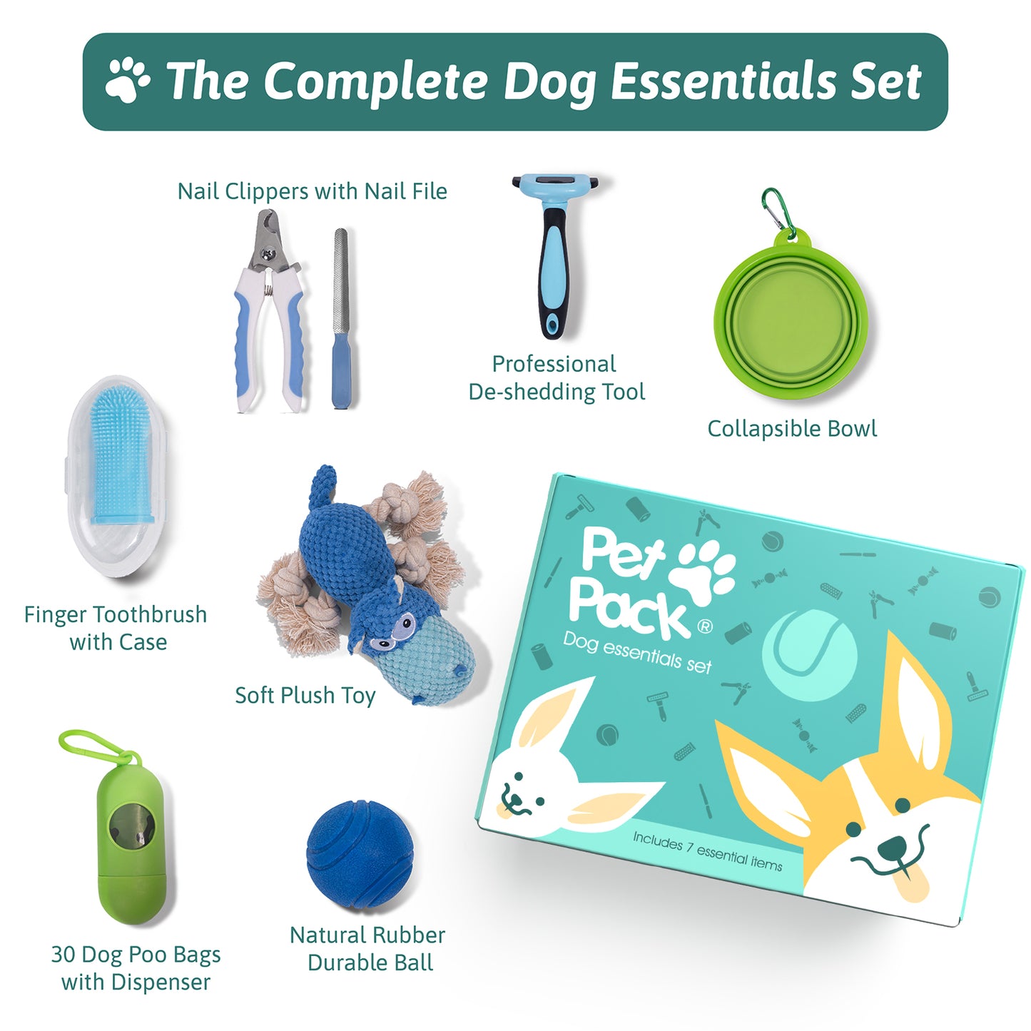 Coffret d'accessoires essentiels pour chien Pet Pack®