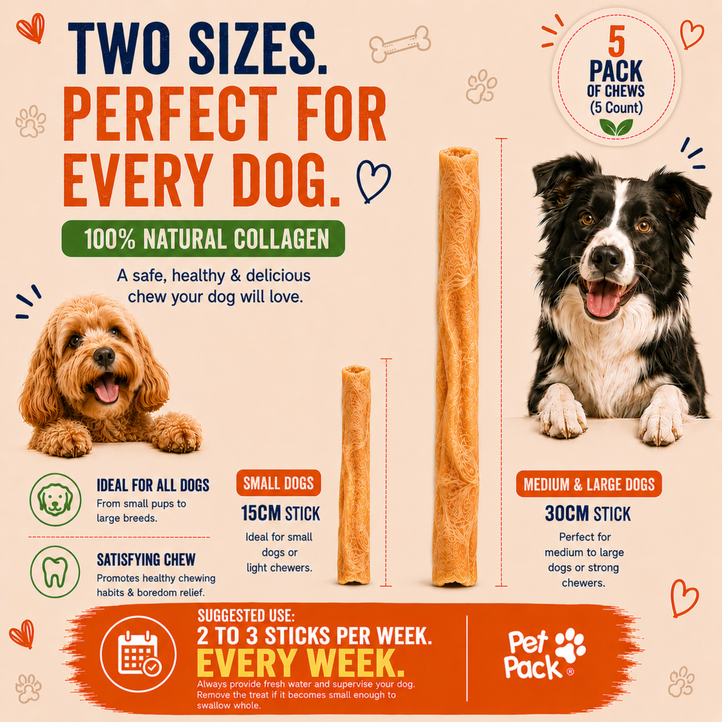 Pet Pack® Collagen Sticks - Large